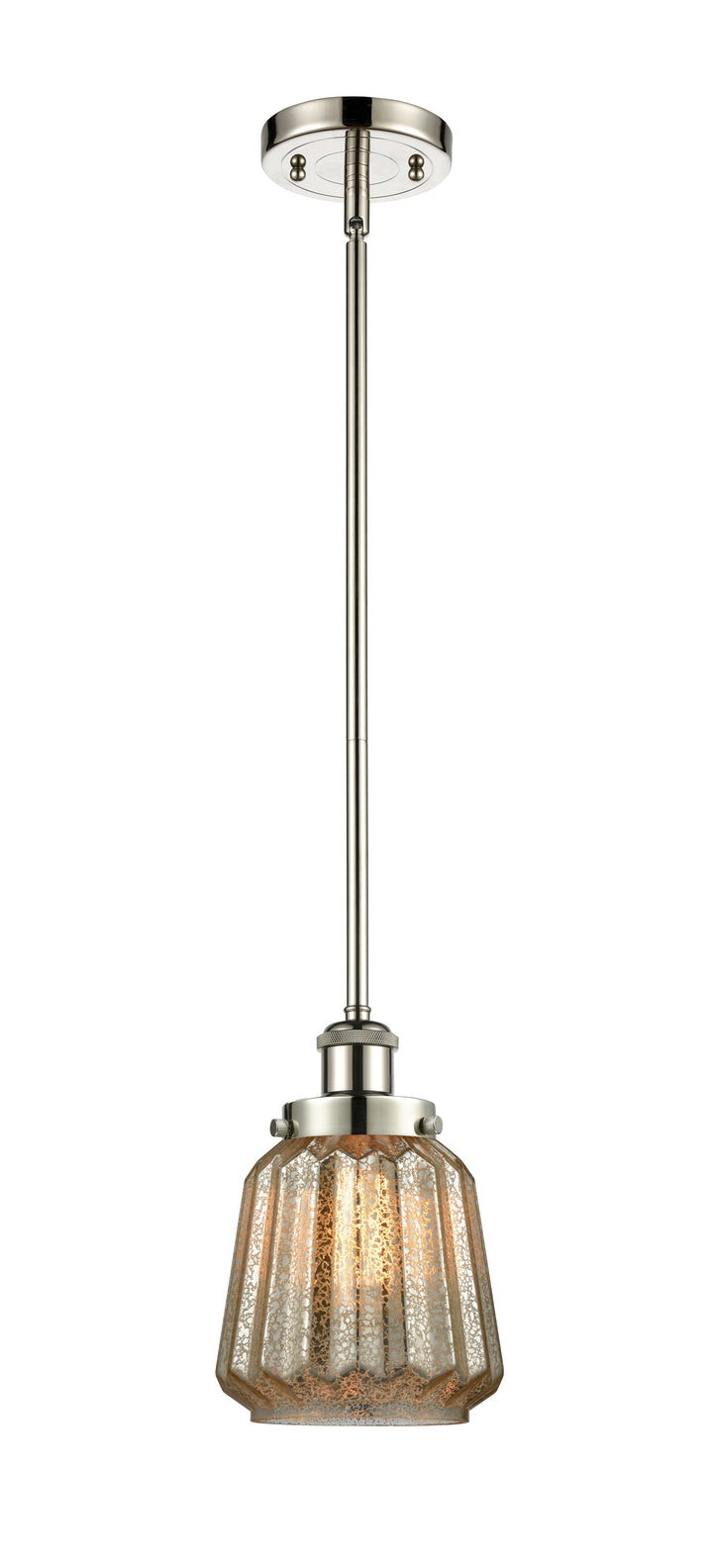 Innovations Lighting Chatham 6" Mini Pendant - Polished Nickel Mini-Pendants Innovations Lighting Mercury ; Glass Type: Mercury; Ribbed  