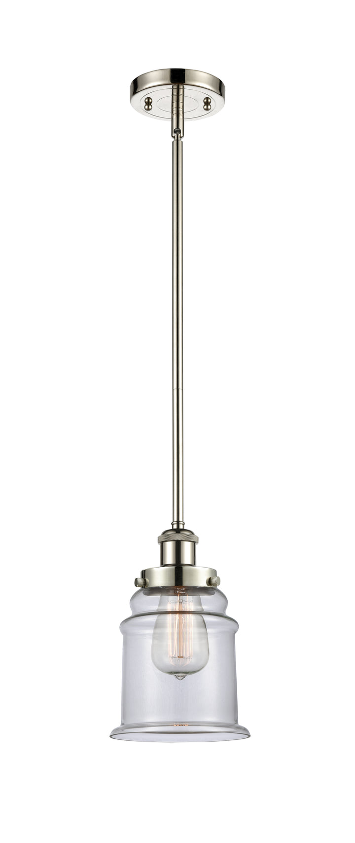 Innovations Lighting Canton 6" Mini Pendant - Polished Nickel Mini-Pendants Innovations Lighting Clear ; Glass Type: Transparent  