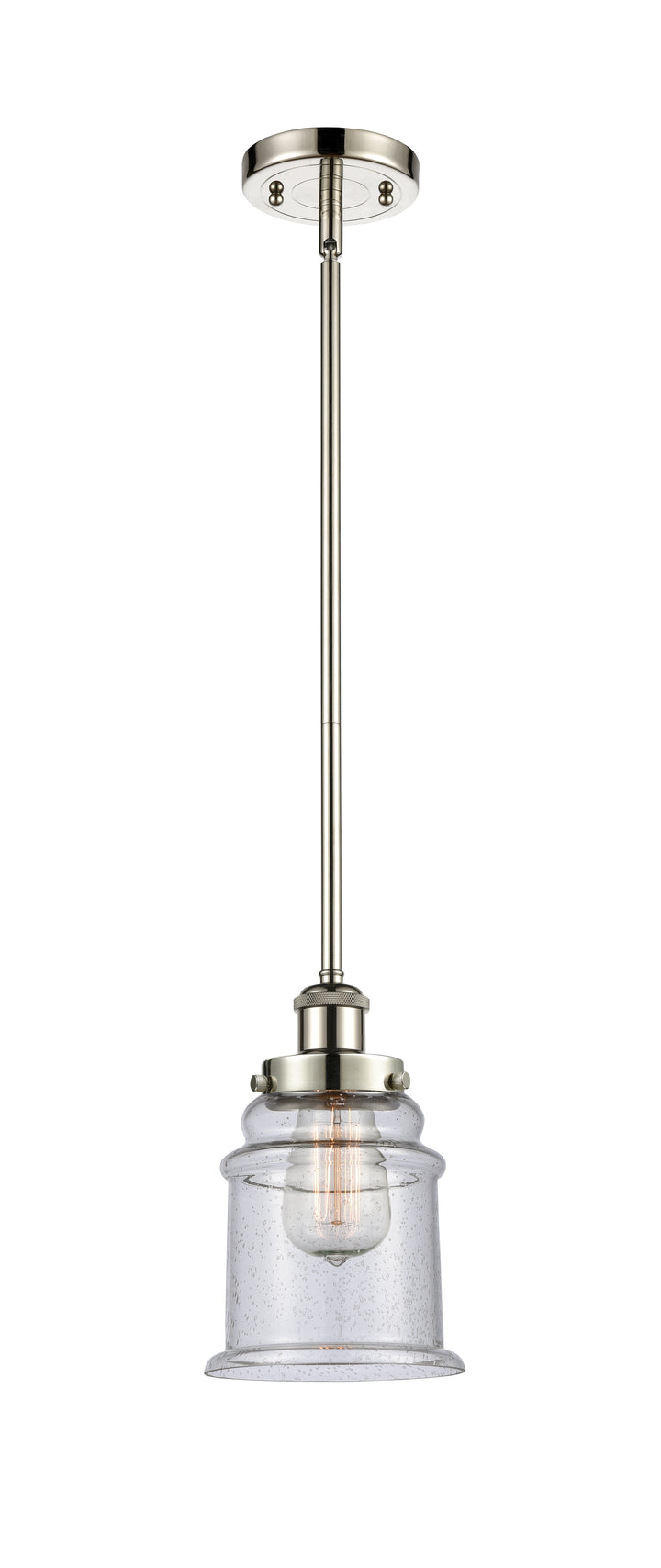 Innovations Lighting Canton 6" Mini Pendant - Polished Nickel Mini-Pendants Innovations Lighting Seedy ; Glass Type: Seedy  