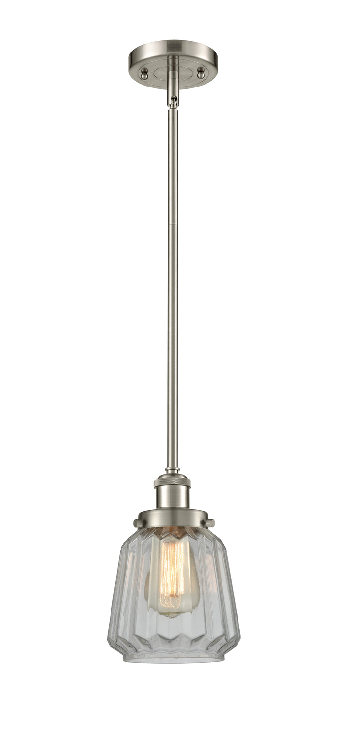 Innovations Lighting Chatham 6" Mini Pendant - Brushed Satin Nickel Mini-Pendants Innovations Lighting Clear ; Glass Type: Transparent; Ribbed  