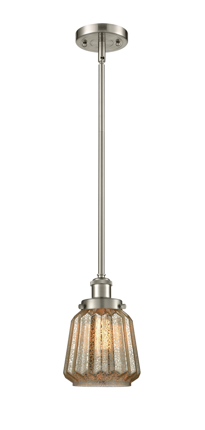 Innovations Lighting Chatham 6" Mini Pendant - Brushed Satin Nickel Mini-Pendants Innovations Lighting Mercury ; Glass Type: Mercury; Ribbed  