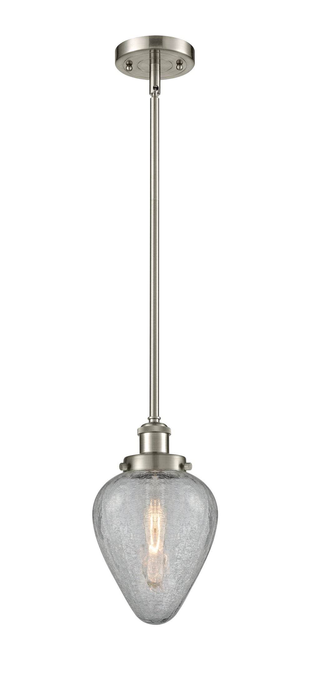 Innovations Lighting Geneseo 6" Mini Pendant - Brushed Satin Nickel Mini-Pendants Innovations Lighting Clear Crackled ; Glass Type: Crackled  