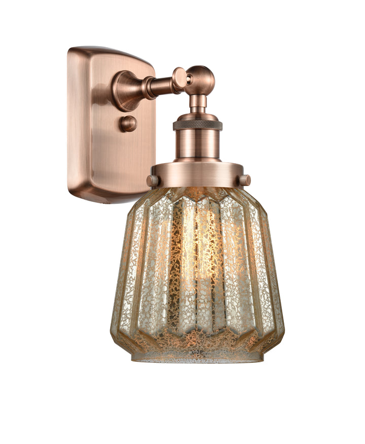 Innovations Lighting Chatham 6" Sconce - Antique Copper Wall Sconces Innovations Lighting Mercury ; Glass Type: Mercury; Ribbed  