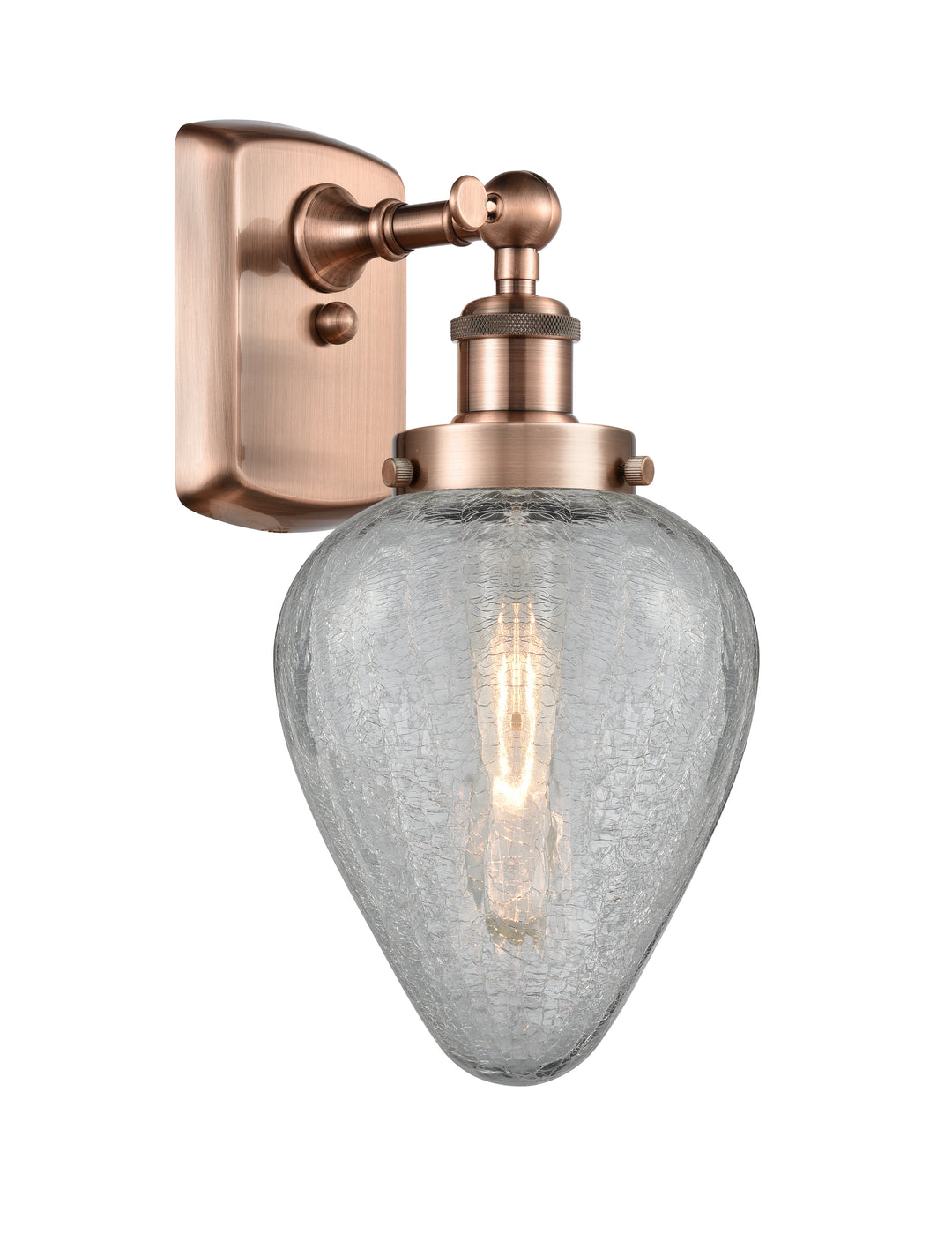 Innovations Lighting Geneseo 6" Sconce - Antique Copper Wall Sconces Innovations Lighting Clear Crackled ; Glass Type: Crackled  