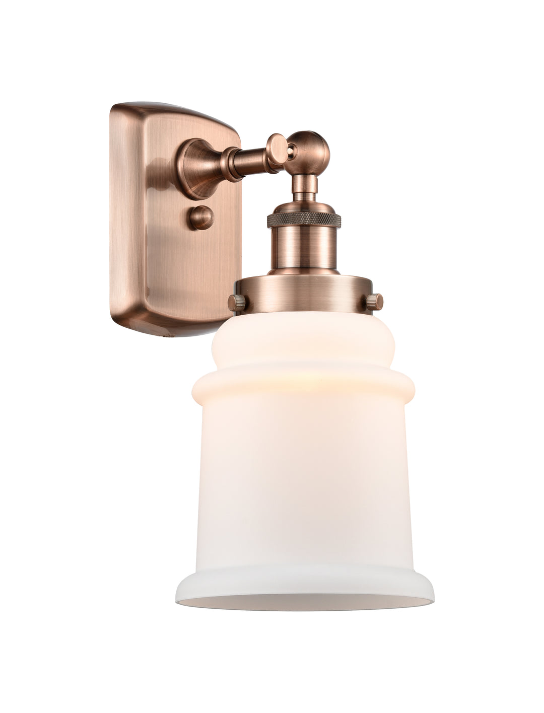 Innovations Lighting Canton 6" Sconce - Antique Copper Wall Sconces Innovations Lighting Matte White ; Glass Type: Frosted  