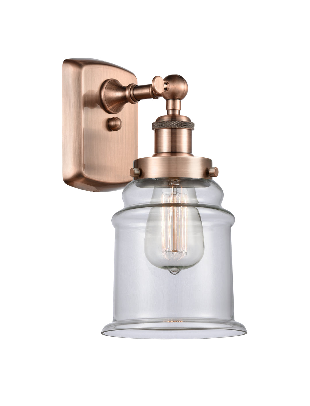 Innovations Lighting Canton 6" Sconce - Antique Copper Wall Sconces Innovations Lighting Clear ; Glass Type: Transparent  