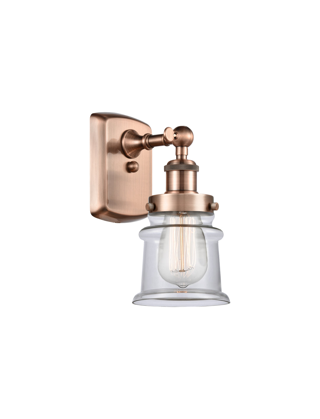 Innovations Lighting Canton 5" Sconce - Antique Copper Wall Sconces Innovations Lighting Clear ; Glass Type: Transparent  