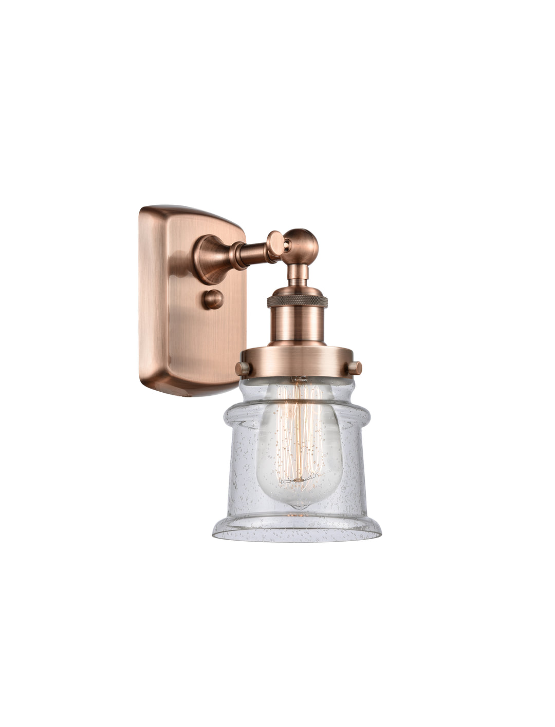 Innovations Lighting Canton 5" Sconce - Antique Copper Wall Sconces Innovations Lighting Seedy ; Glass Type: Seedy  