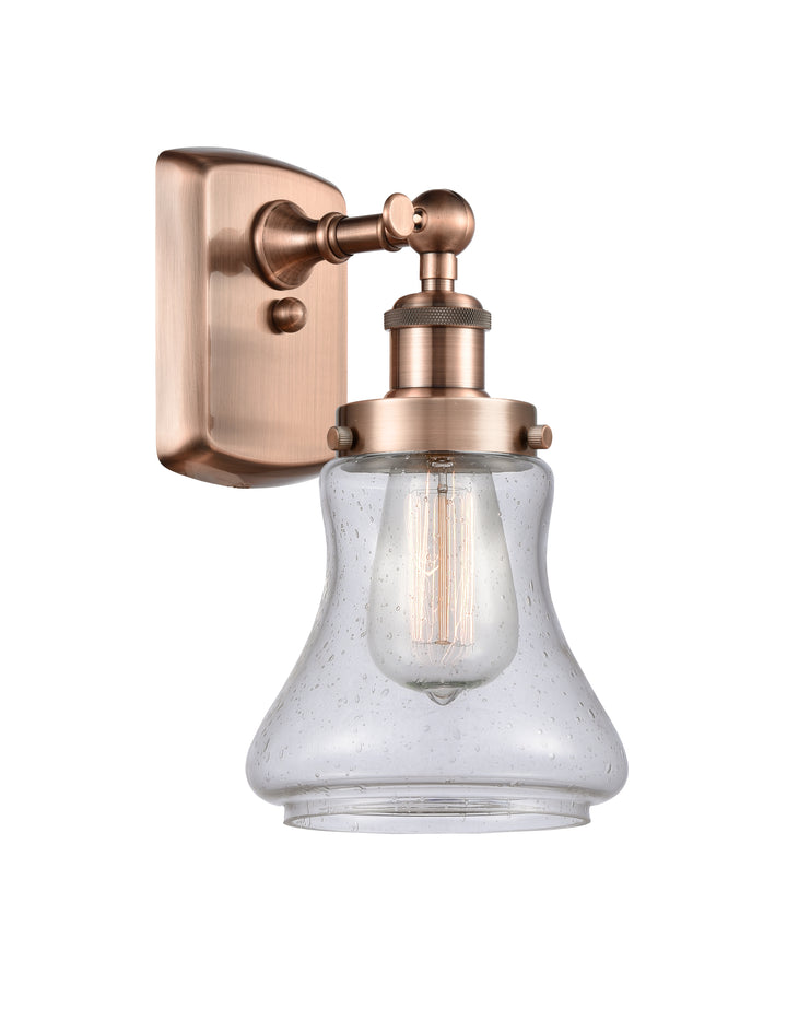 Innovations Lighting Bellmont 6" Sconce - Antique Copper Wall Sconces Innovations Lighting Seedy ; Glass Type: Seedy  