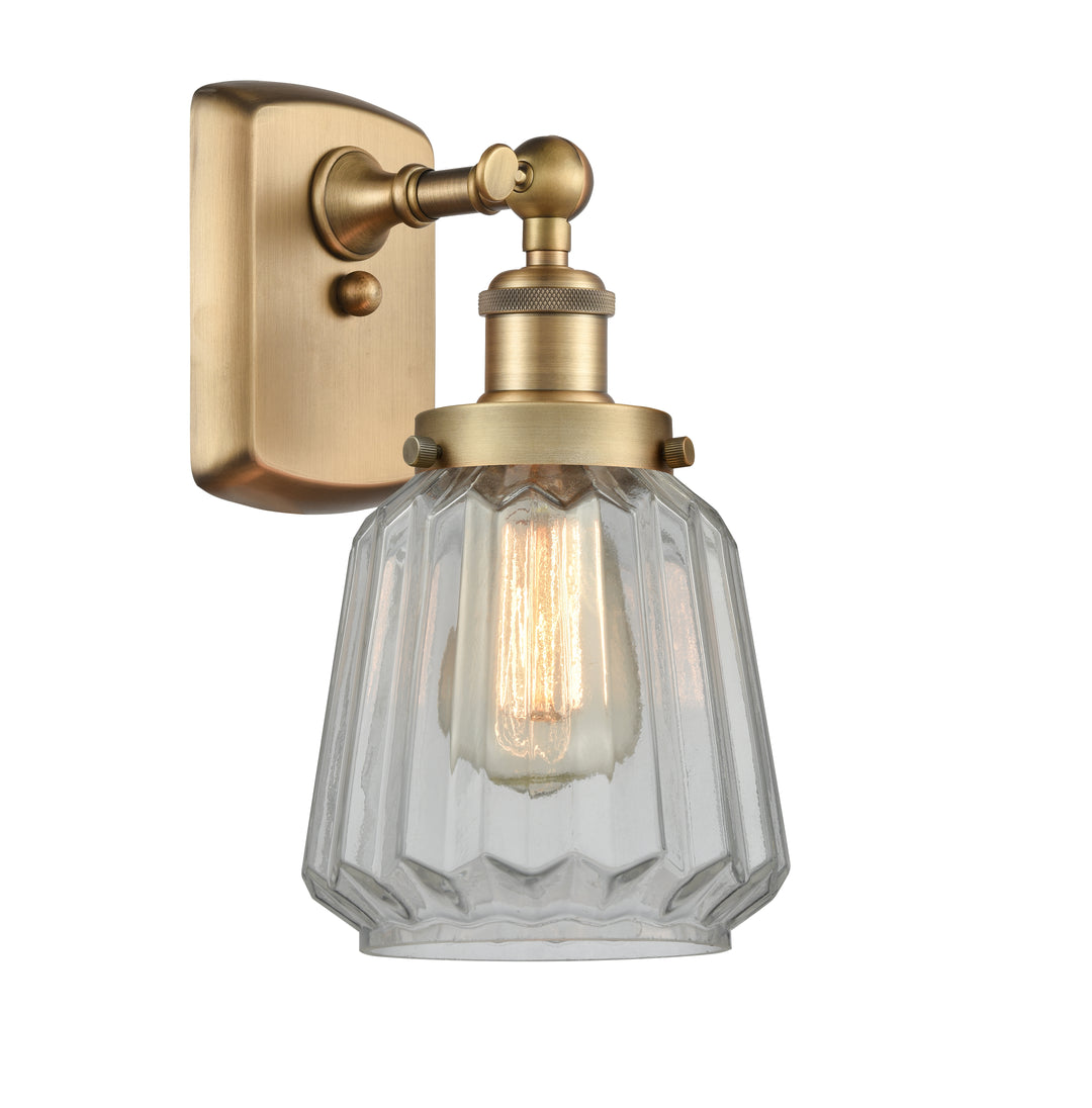 Innovations Lighting Chatham 6" Sconce - Brushed Brass Wall Sconces Innovations Lighting Clear ; Glass Type: Transparent; Ribbed  