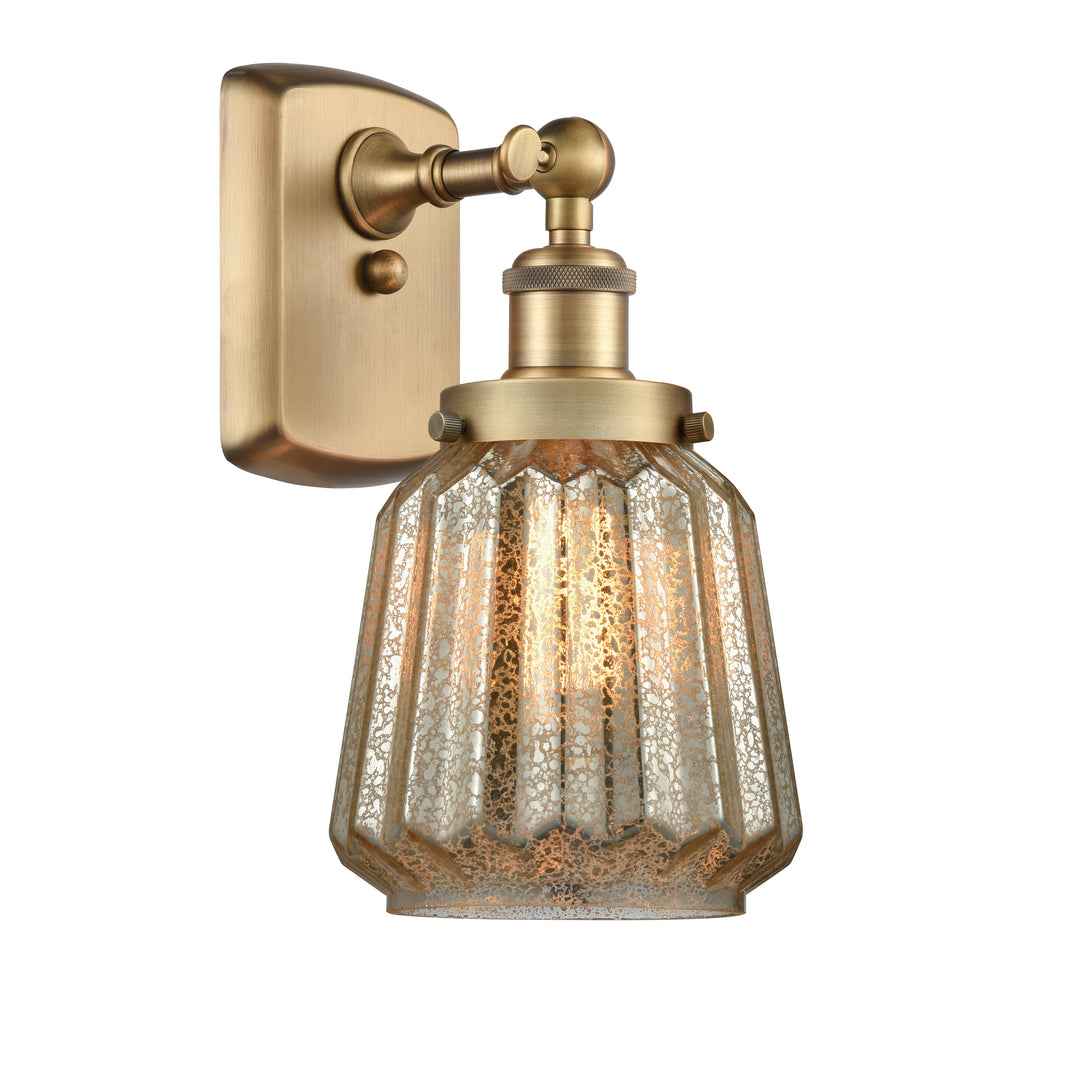 Innovations Lighting Chatham 6" Sconce - Brushed Brass Wall Sconces Innovations Lighting Mercury ; Glass Type: Mercury; Ribbed  