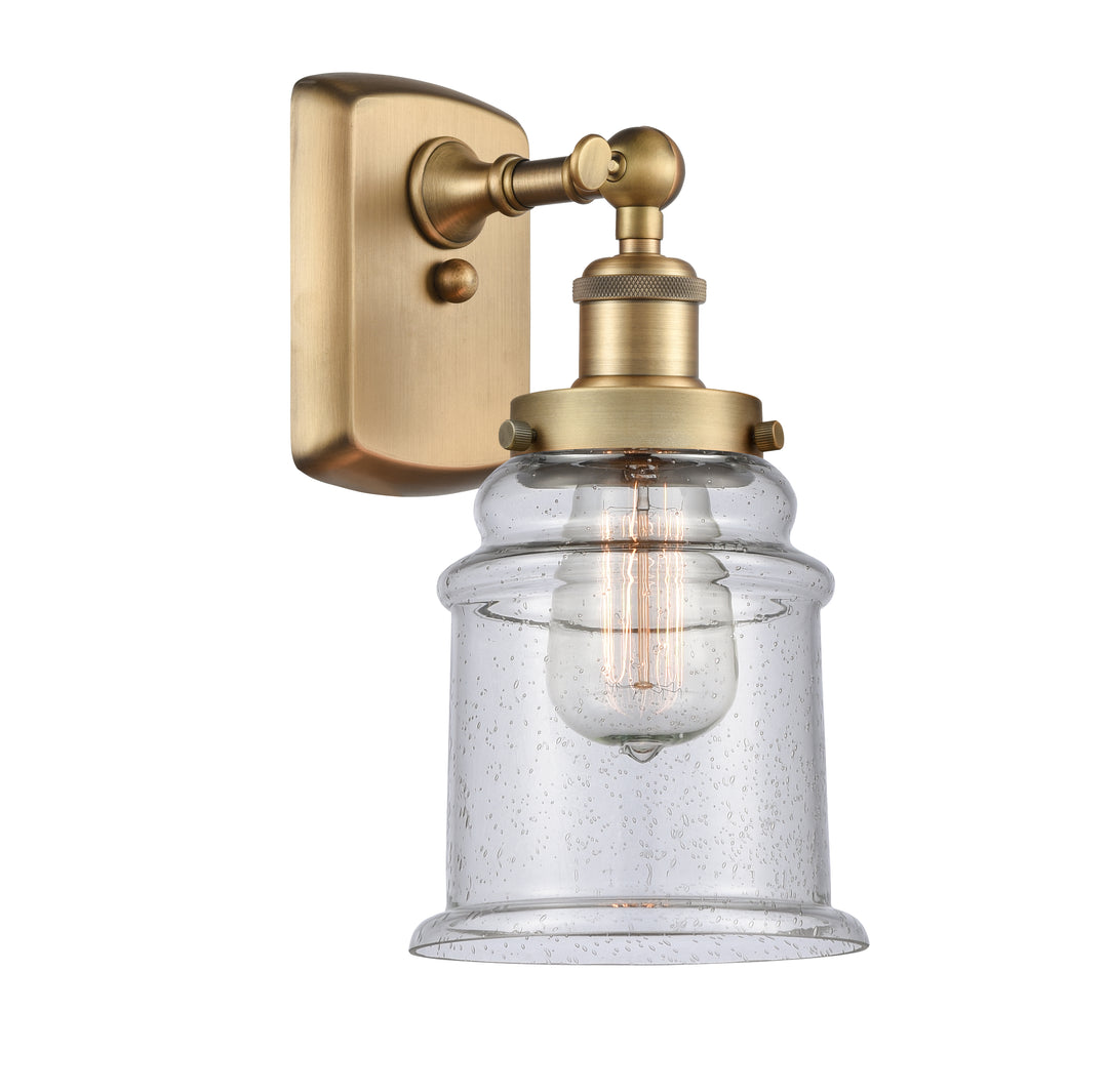 Innovations Lighting Canton 6" Sconce - Brushed Brass Wall Sconces Innovations Lighting Seedy ; Glass Type: Seedy  