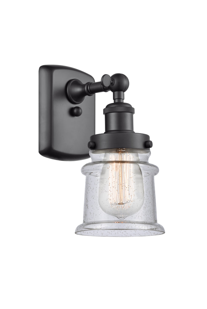 Innovations Lighting Canton 5" Sconce - Matte Black Wall Sconces Innovations Lighting Seedy ; Glass Type: Seedy  