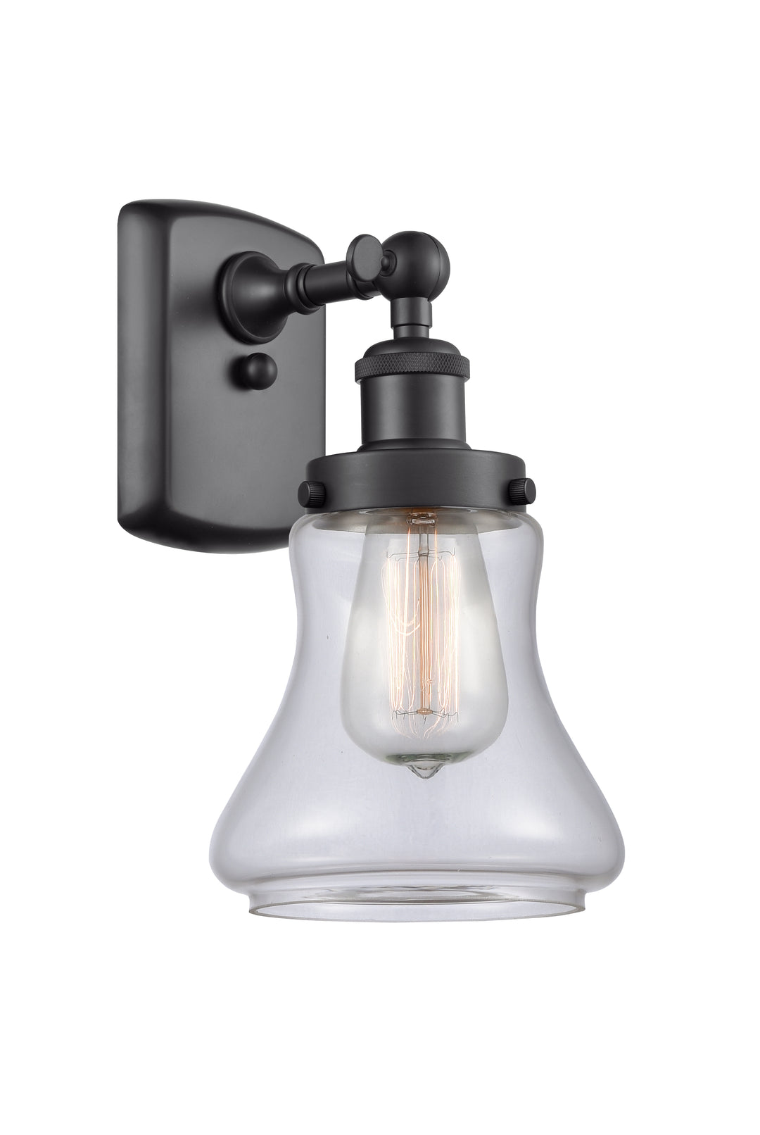 Innovations Lighting Bellmont 6" Sconce - Matte Black Wall Sconces Innovations Lighting Clear ; Glass Type: Transparent  