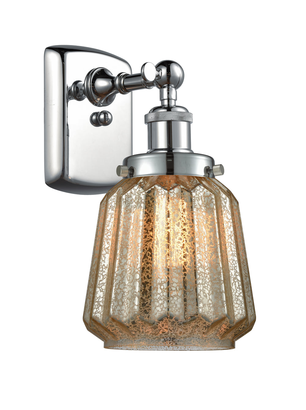 Innovations Lighting Chatham 6" Sconce - Polished Chrome Wall Sconces Innovations Lighting Mercury ; Glass Type: Mercury; Ribbed  