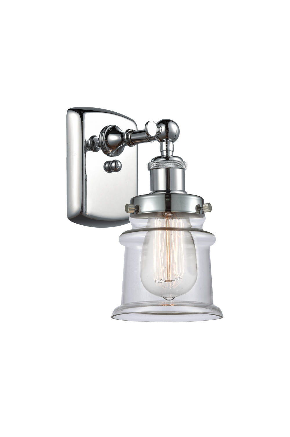 Innovations Lighting Canton 5" Sconce - Polished Chrome Wall Sconces Innovations Lighting Clear ; Glass Type: Transparent  