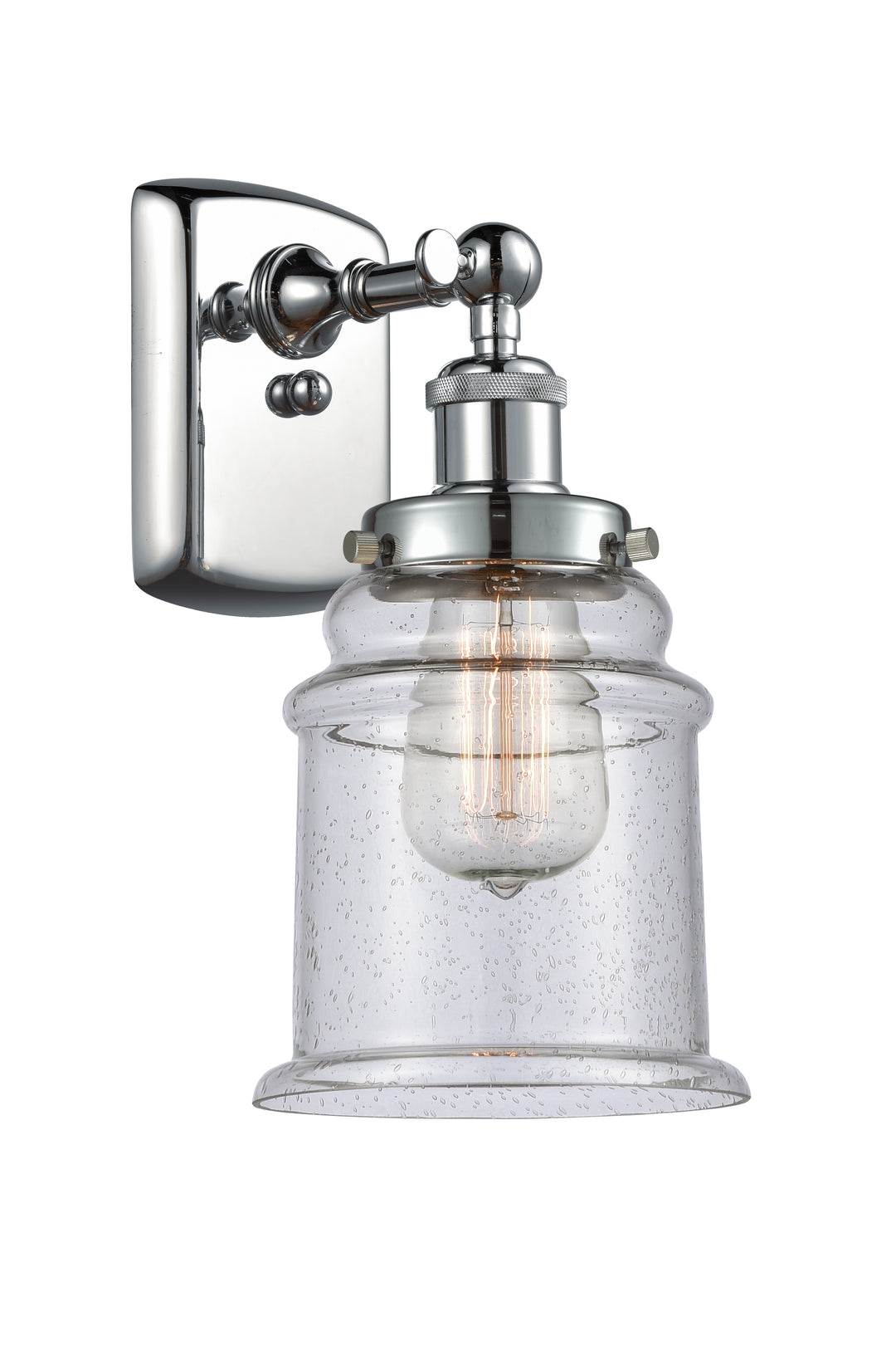 Innovations Lighting Canton 6" Sconce - Polished Chrome Wall Sconces Innovations Lighting Seedy ; Glass Type: Seedy  