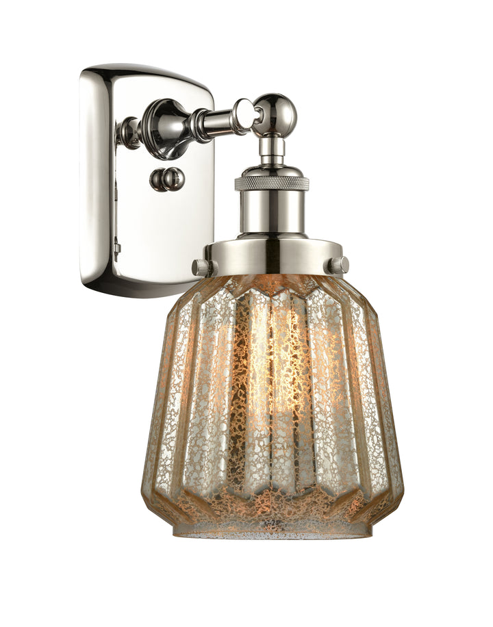 Innovations Lighting Chatham 6" Sconce - Polished Nickel Wall Sconces Innovations Lighting Mercury ; Glass Type: Mercury; Ribbed  