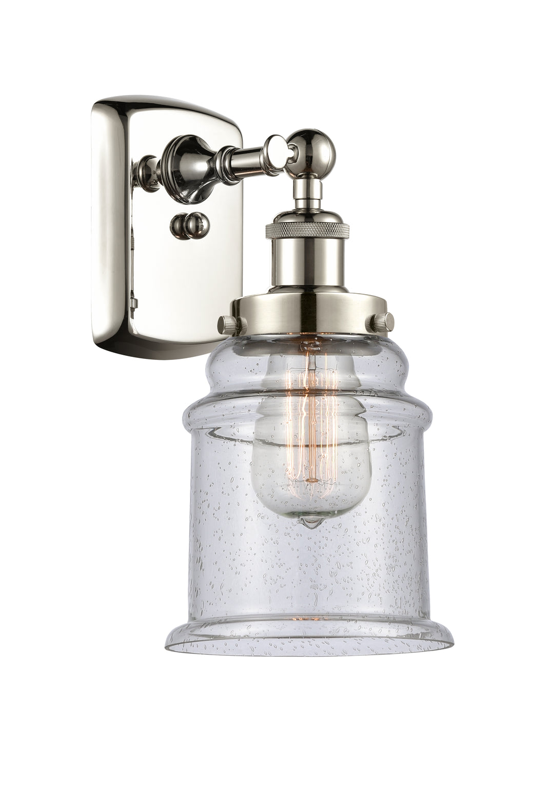 Innovations Lighting Canton 6" Sconce - Polished Nickel Wall Sconces Innovations Lighting Seedy ; Glass Type: Seedy  