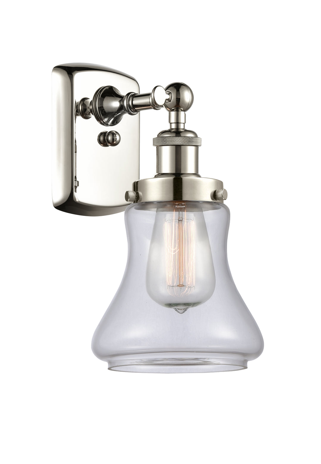 Innovations Lighting Bellmont 6" Sconce - Polished Nickel Wall Sconces Innovations Lighting Clear ; Glass Type: Transparent  