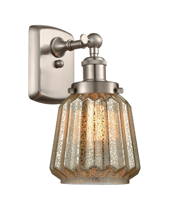 Innovations Lighting Chatham 6" Sconce - Brushed Satin Nickel Wall Sconces Innovations Lighting Mercury ; Glass Type: Mercury; Ribbed  