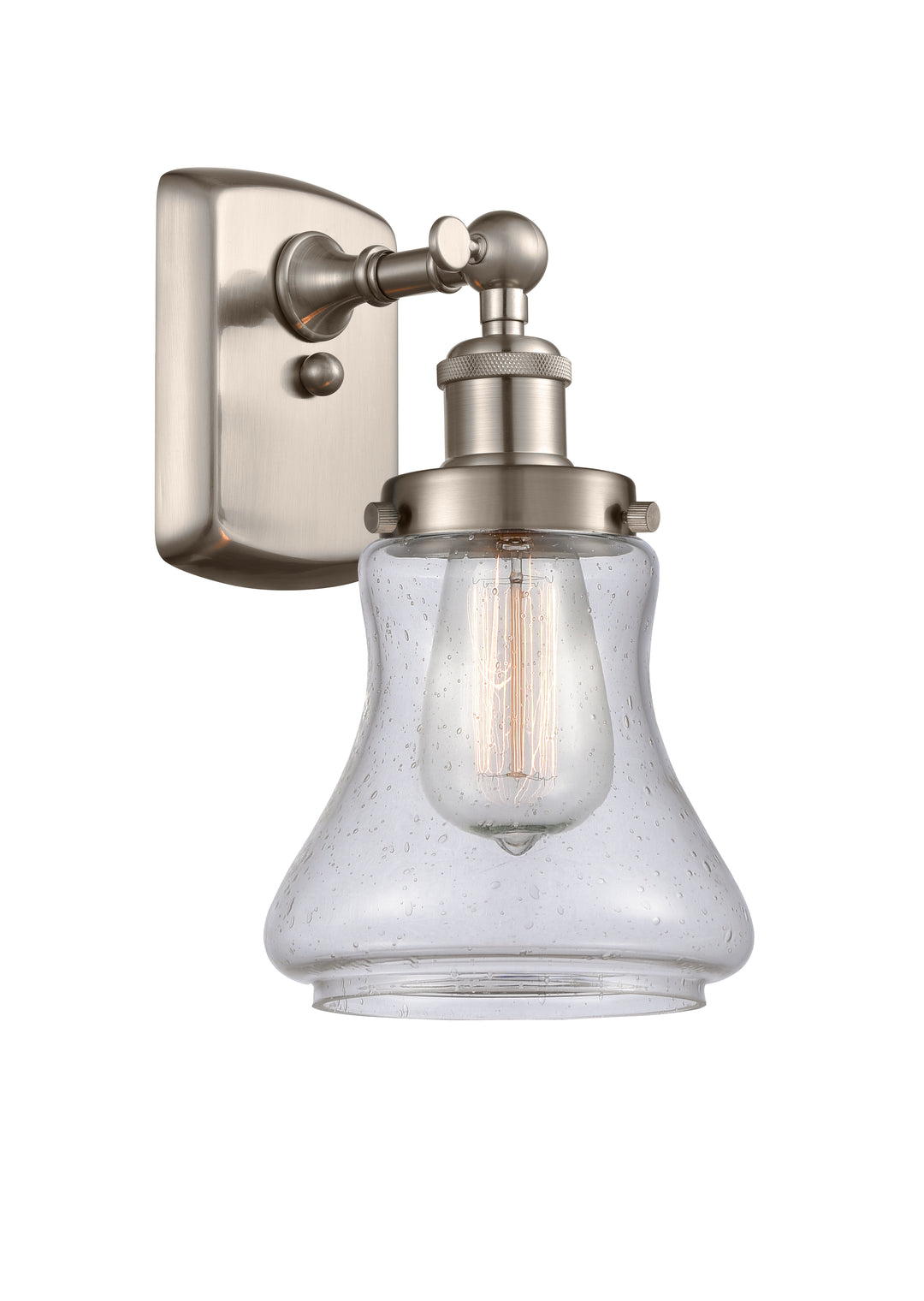 Innovations Lighting Bellmont 6" Sconce - Brushed Satin Nickel Wall Sconces Innovations Lighting Seedy ; Glass Type: Seedy  