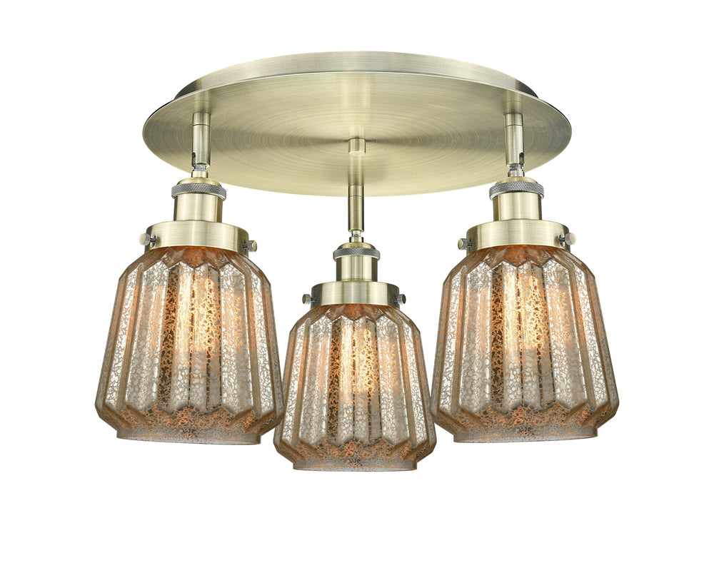 Innovations Lighting Chatham Flush Mount - Antique Brass Ceiling Flush Mounts Innovations Lighting   