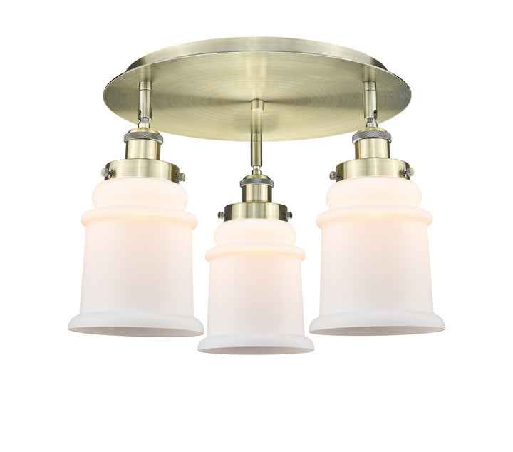 Innovations Lighting Canton 6" Flush Mount - Antique Brass Ceiling Flush Mounts Innovations Lighting Matte White ; Glass Type: Frosted  