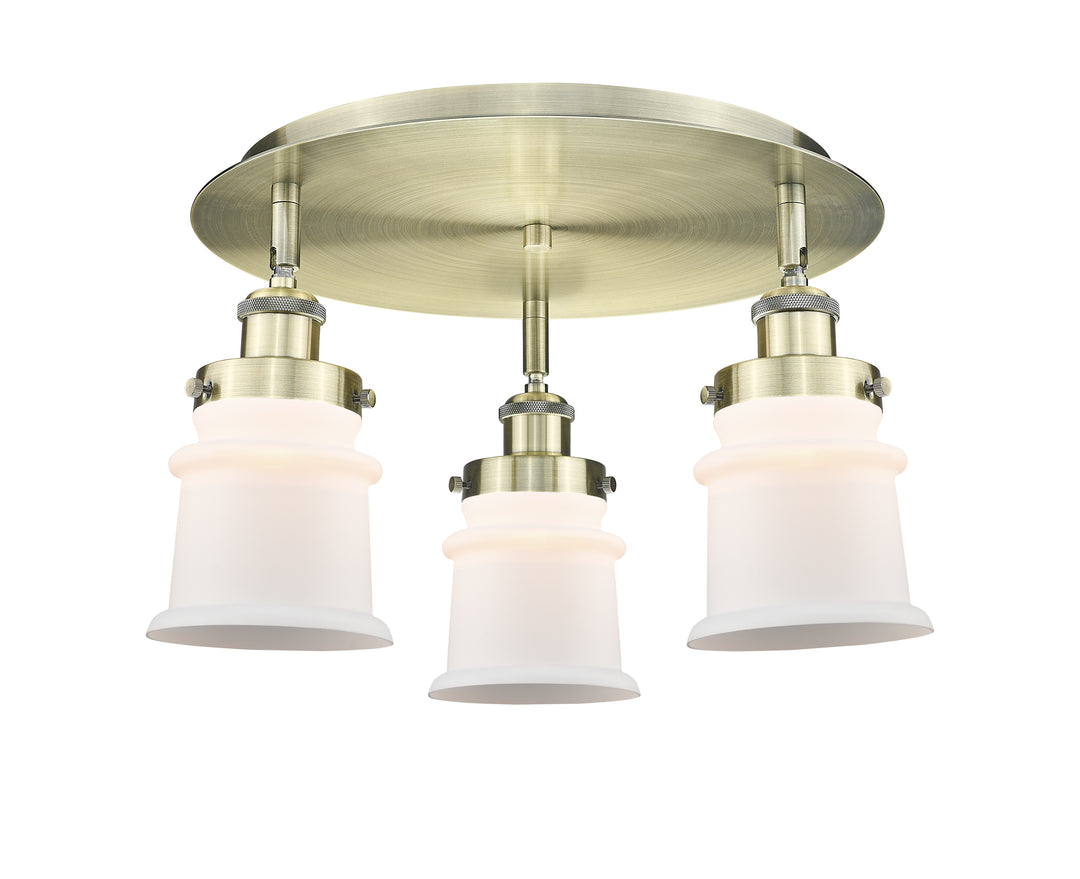 Innovations Lighting Canton Flush Mount Ceiling Flush Mounts Innovations Lighting Antique Brass Matte White ; Glass Type: Frosted 