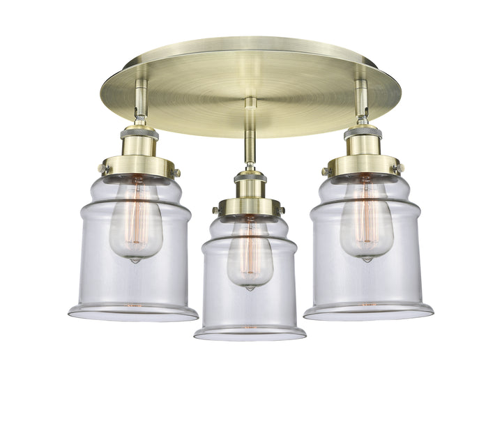 Innovations Lighting Canton 6" Flush Mount - Antique Brass Ceiling Flush Mounts Innovations Lighting Clear ; Glass Type: Clear  