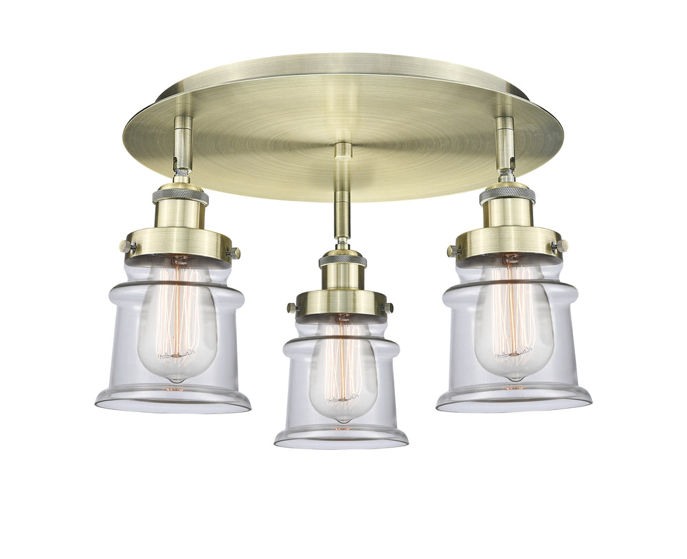 Innovations Lighting Canton Flush Mount Ceiling Flush Mounts Innovations Lighting Antique Brass Clear ; Glass Type: Clear 