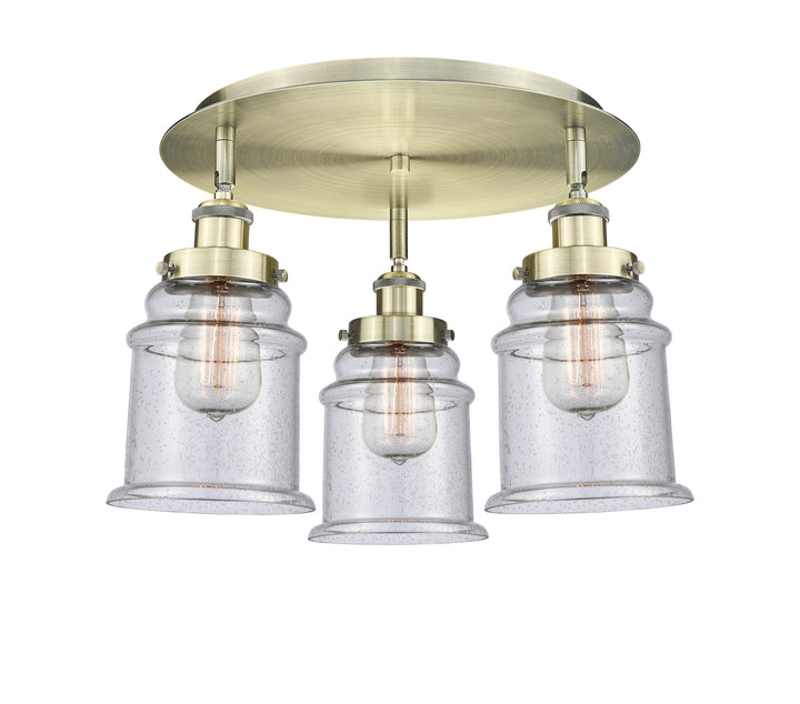 Innovations Lighting Canton 6" Flush Mount - Antique Brass Ceiling Flush Mounts Innovations Lighting Seedy ; Glass Type: Seeded  