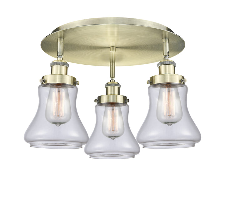 Innovations Lighting Bellmont 6" Flush Mount - Antique Brass Ceiling Flush Mounts Innovations Lighting Clear ; Glass Type: Clear  