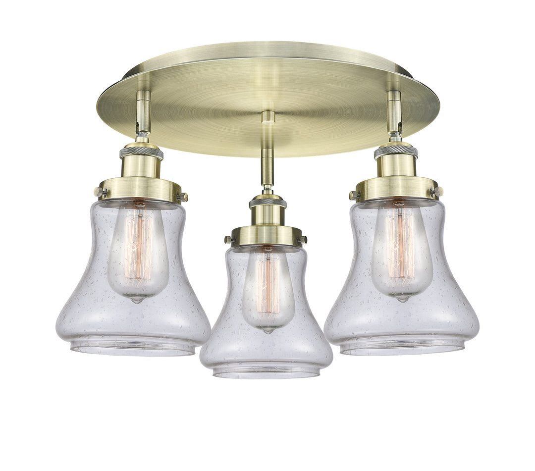 Innovations Lighting Bellmont 6" Flush Mount - Antique Brass Ceiling Flush Mounts Innovations Lighting Seedy ; Glass Type: Seeded  