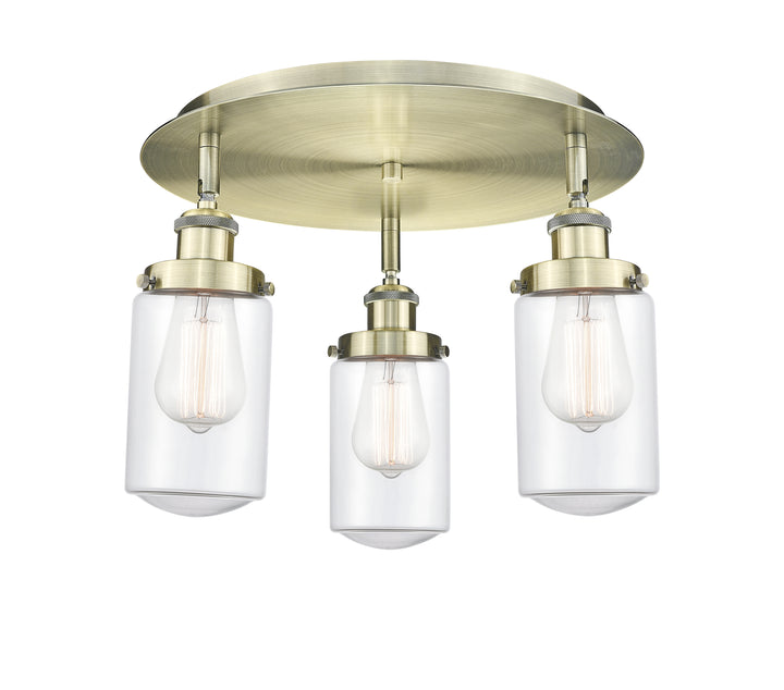 Innovations Lighting Dover Flush Mount - Antique Brass