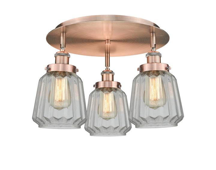 Innovations Lighting Chatham Flush Mount - Antique Copper Ceiling Flush Mounts Innovations Lighting   