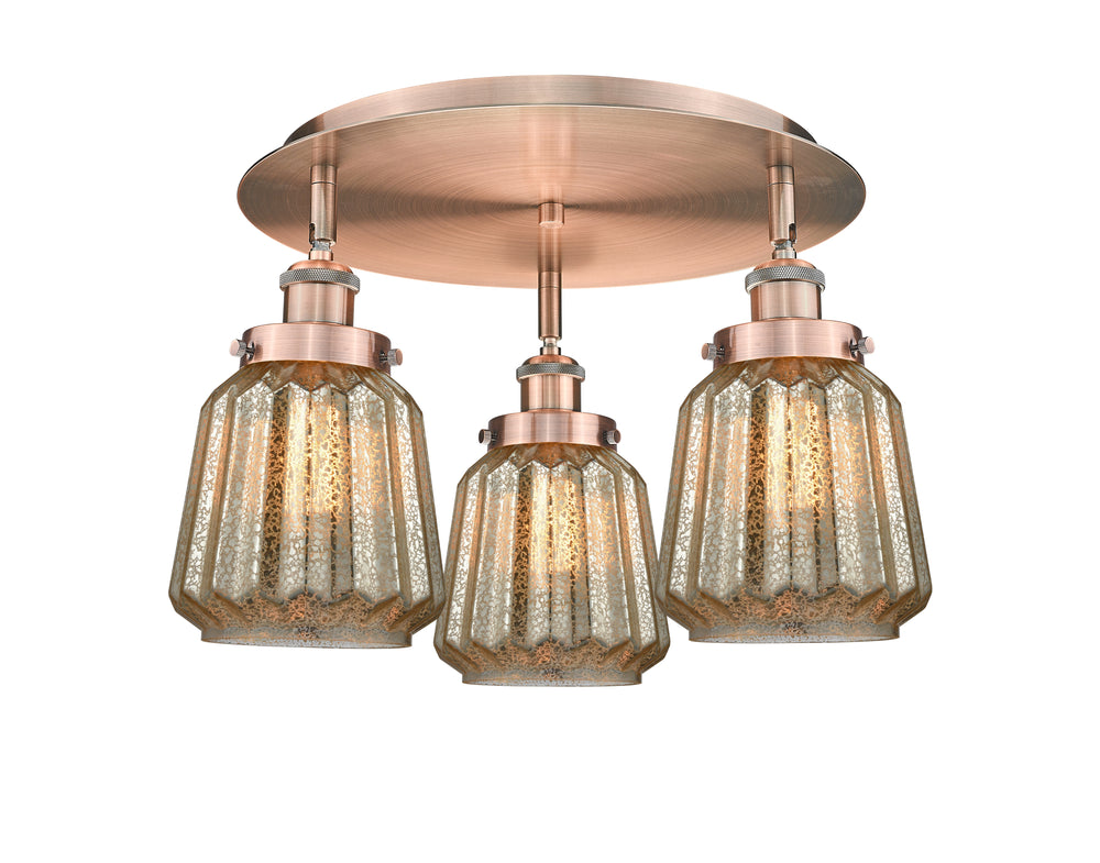 Innovations Lighting Chatham Flush Mount - Antique Copper Ceiling Flush Mounts Innovations Lighting   