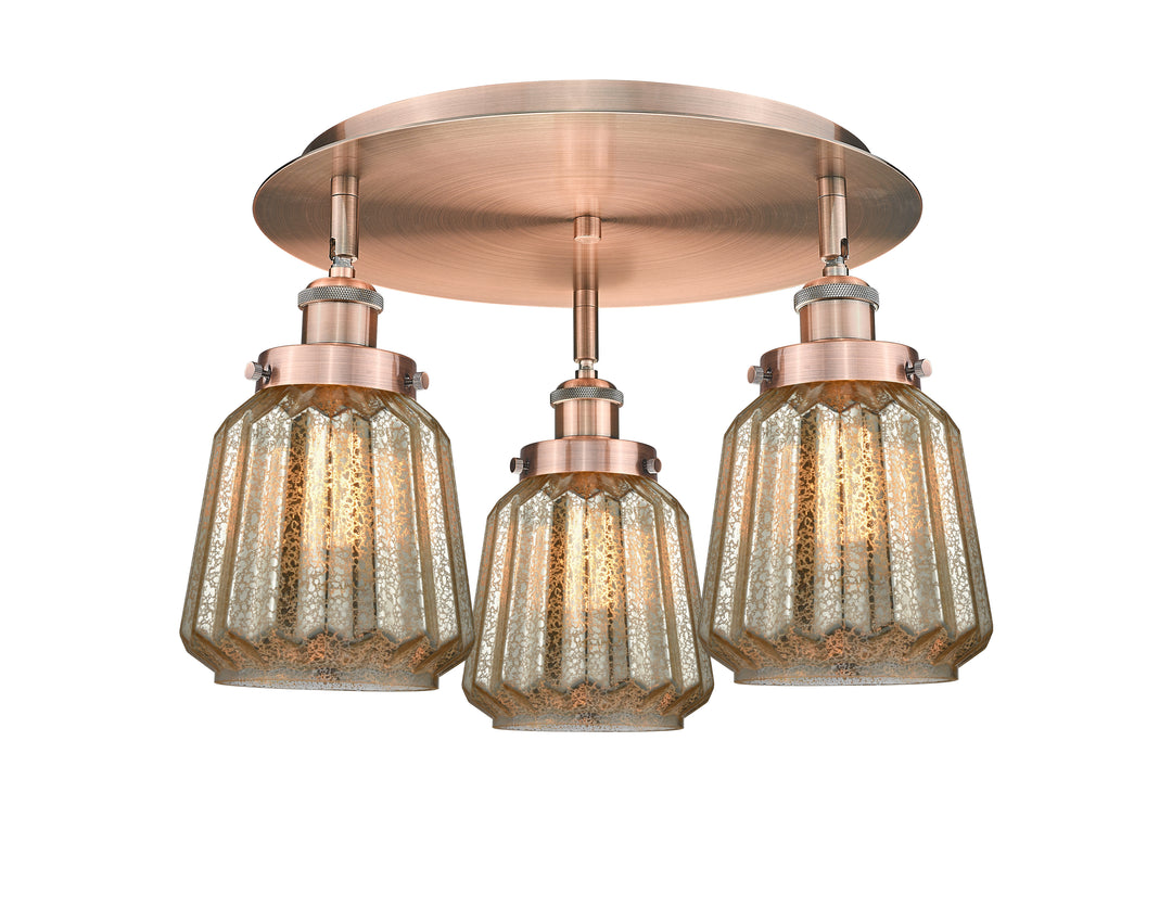 Innovations Lighting Chatham Flush Mount - Antique Copper Ceiling Flush Mounts Innovations Lighting   