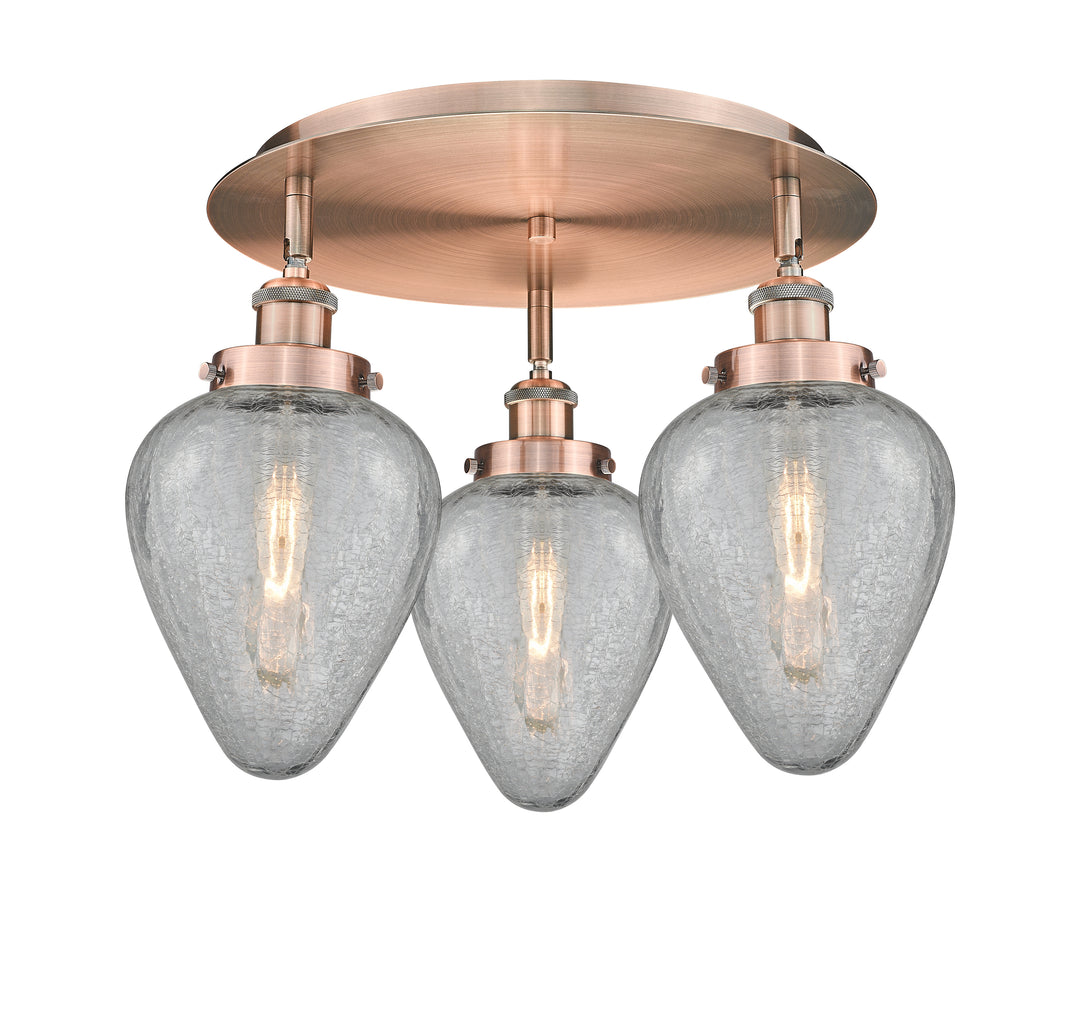 Innovations Lighting Geneseo 6" Flush Mount - Antique Copper Ceiling Flush Mounts Innovations Lighting Clear Crackled ; Glass Type: Crackled  