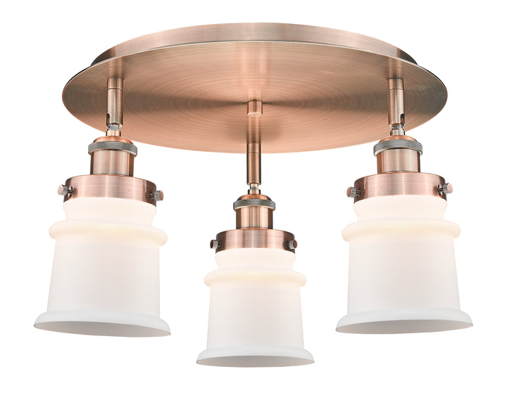 Innovations Lighting Canton Flush Mount Ceiling Flush Mounts Innovations Lighting Antique Copper Matte White ; Glass Type: Frosted 