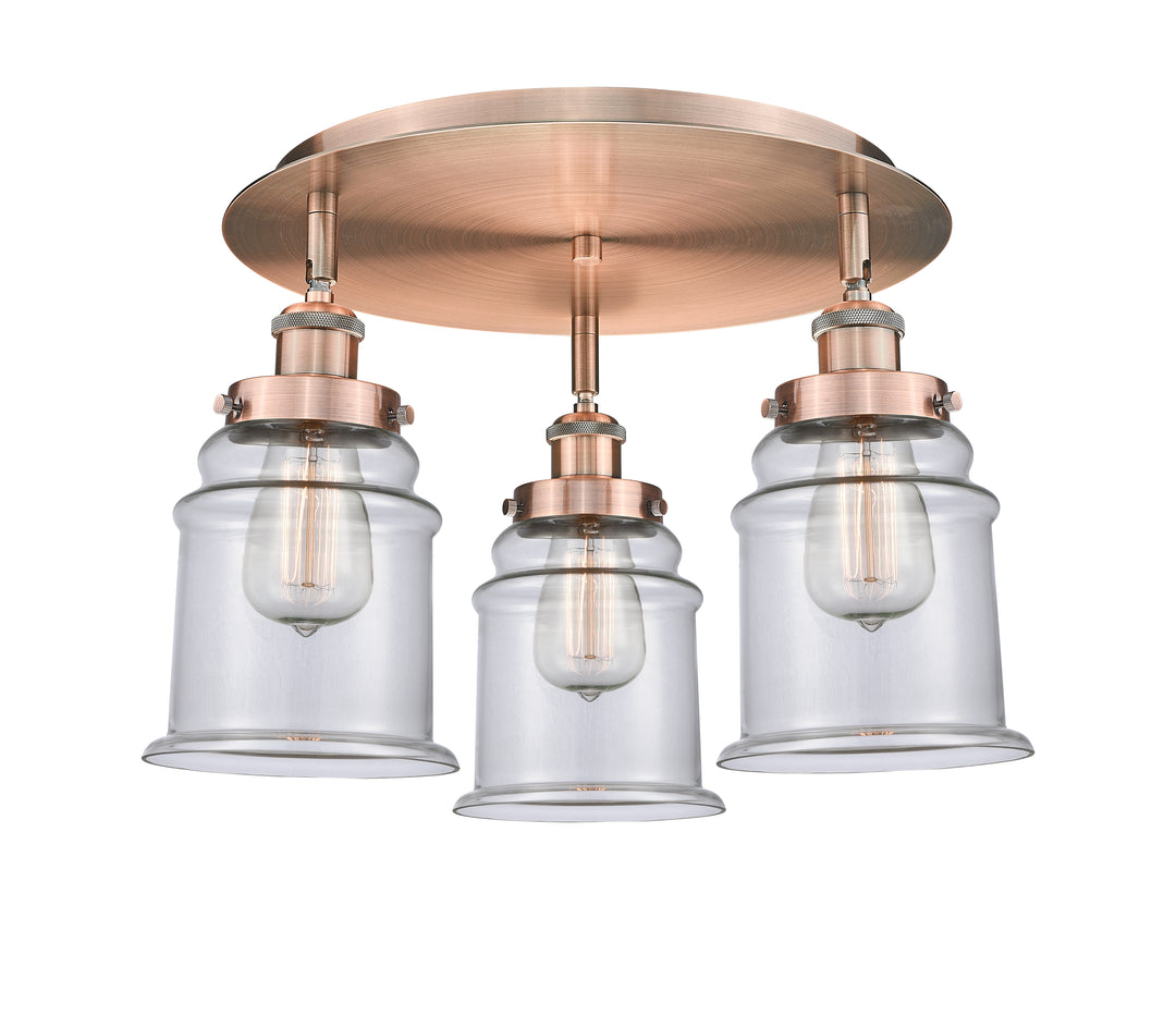 Innovations Lighting Canton 6" Flush Mount - Antique Copper Ceiling Flush Mounts Innovations Lighting Clear ; Glass Type: Clear  