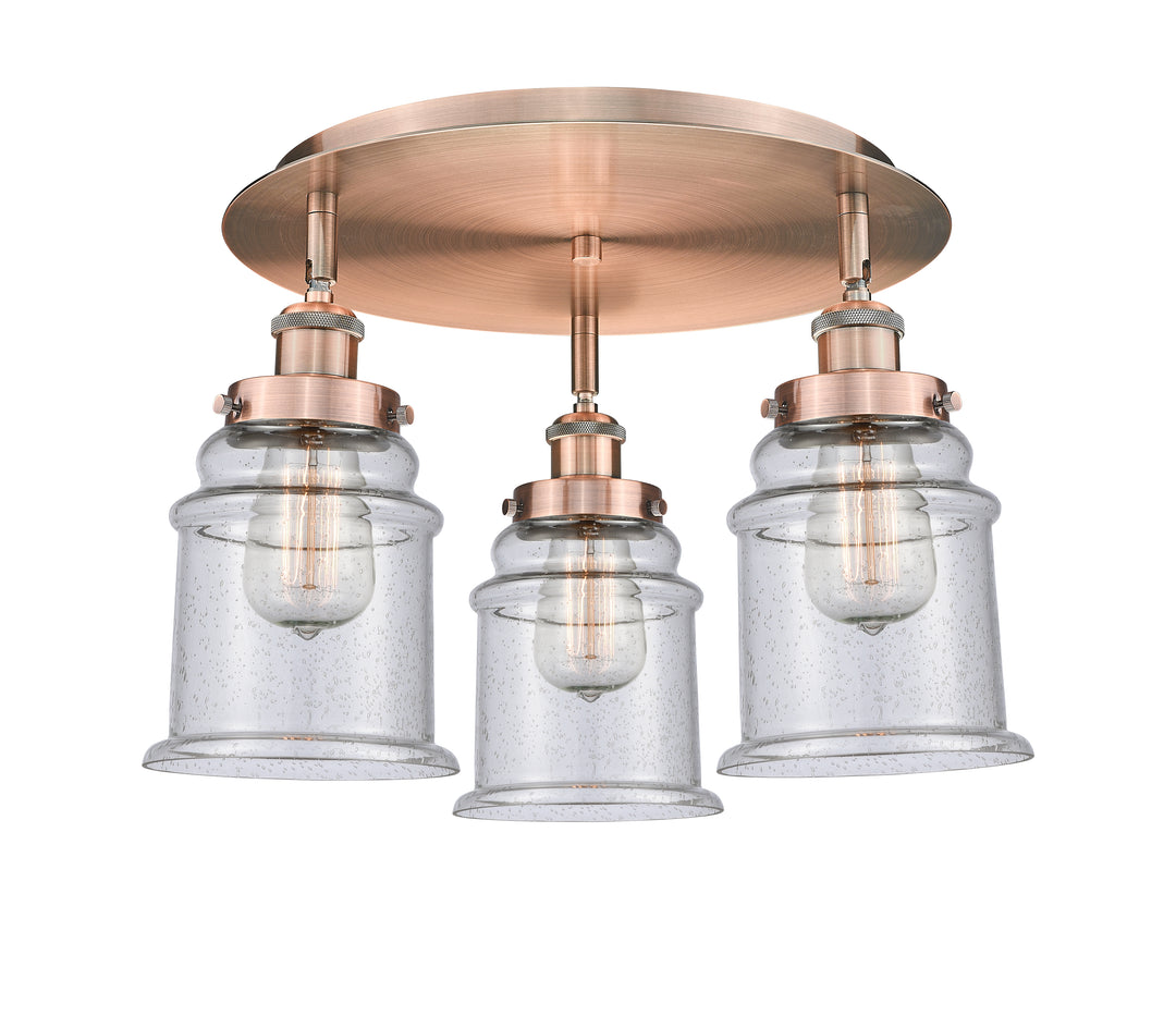 Innovations Lighting Canton 6" Flush Mount - Antique Copper Ceiling Flush Mounts Innovations Lighting Seedy ; Glass Type: Seeded  