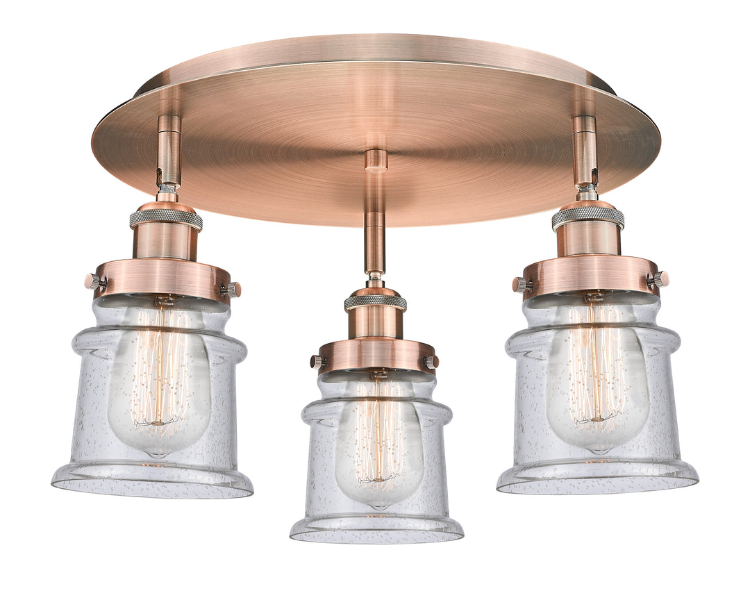 Innovations Lighting Canton Flush Mount Ceiling Flush Mounts Innovations Lighting Antique Copper Seedy ; Glass Type: Seeded 