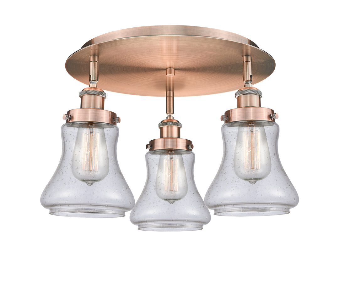 Innovations Lighting Bellmont 6" Flush Mount - Antique Copper Ceiling Flush Mounts Innovations Lighting Seedy ; Glass Type: Seeded  