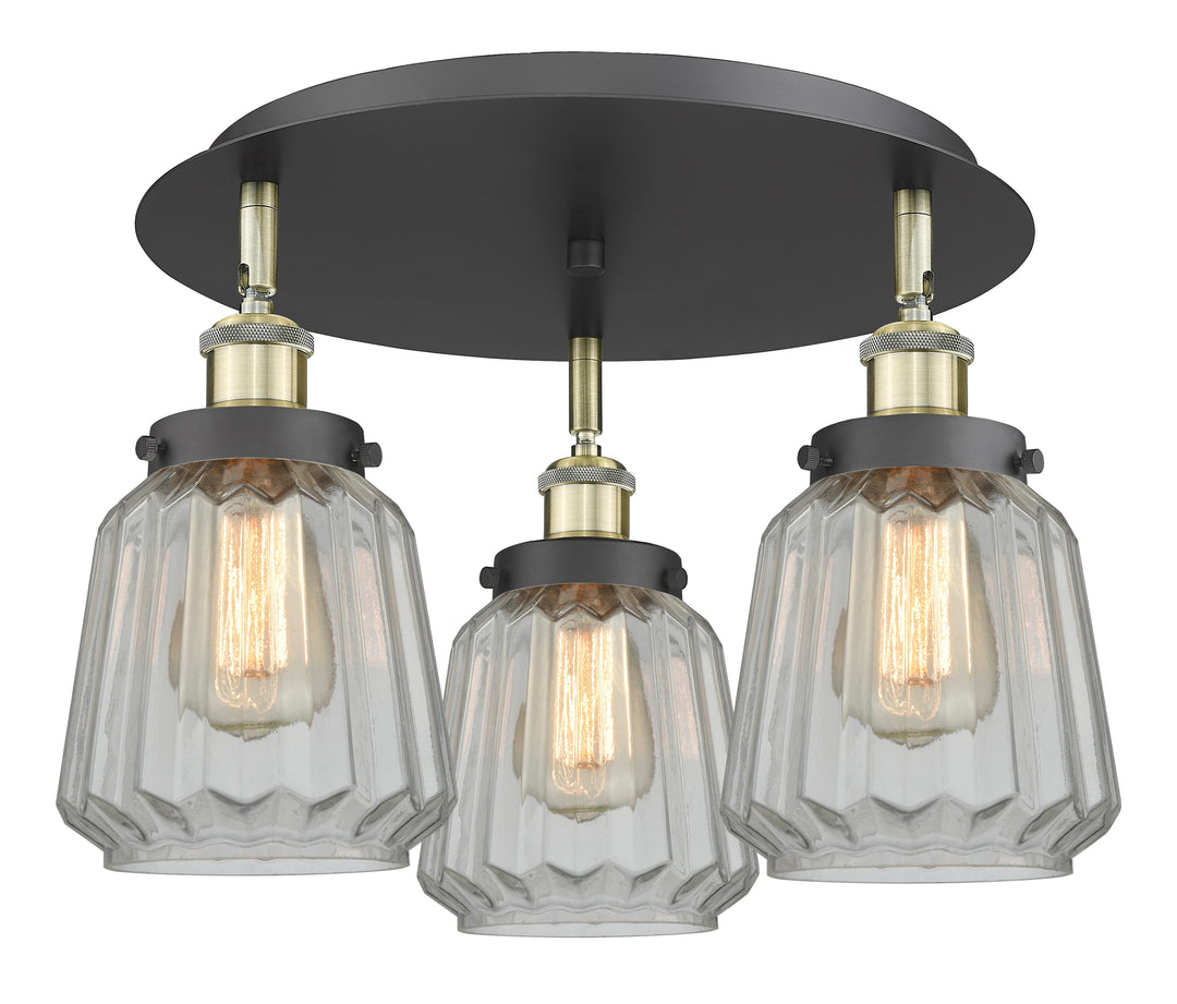 Innovations Lighting Chatham Flush Mount - Black Antique Brass Ceiling Flush Mounts Innovations Lighting   