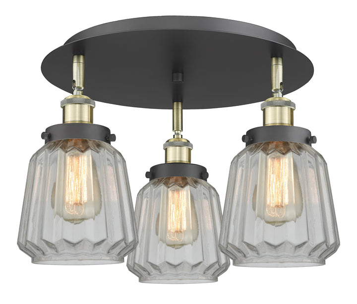 Innovations Lighting Chatham Flush Mount - Black Antique Brass Ceiling Flush Mounts Innovations Lighting   