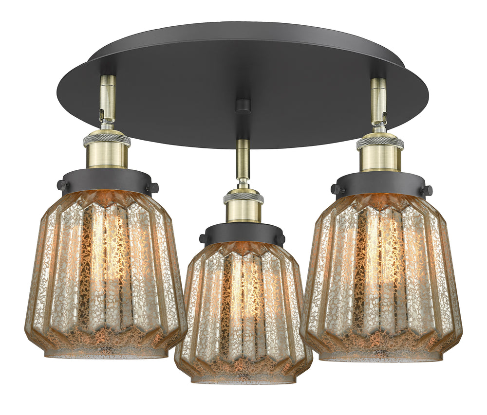 Innovations Lighting Chatham Flush Mount - Black Antique Brass Ceiling Flush Mounts Innovations Lighting   