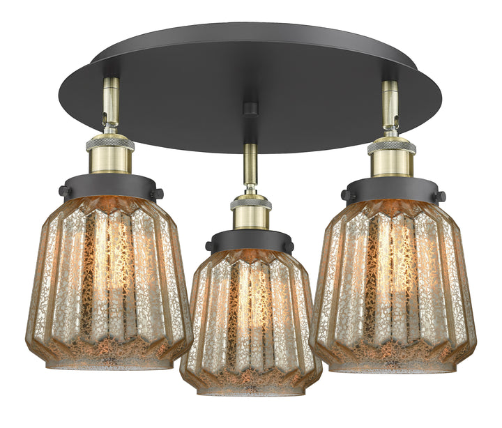 Innovations Lighting Chatham Flush Mount - Black Antique Brass Ceiling Flush Mounts Innovations Lighting   