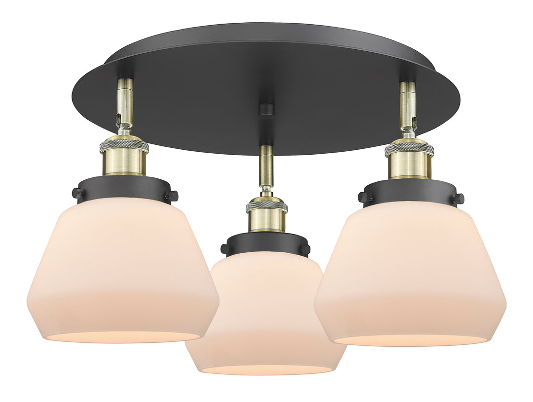 Innovations Lighting Fulton Flush Mount - Black Antique Brass