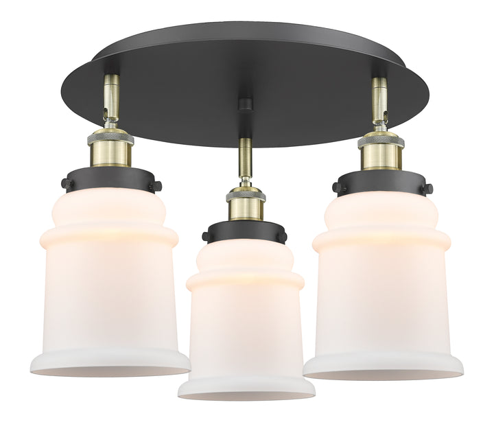 Innovations Lighting Canton 6" Flush Mount - Black Antique Brass Ceiling Flush Mounts Innovations Lighting Matte White ; Glass Type: Frosted  